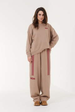 Свитшот бежевый трикотажный с надписью и комфортом MG Wear 2229 бежевый - фото 2