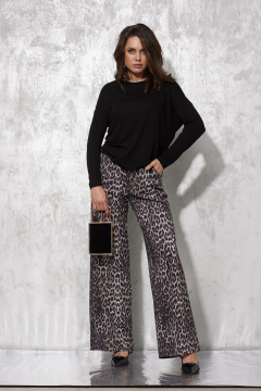 Леопардовые брюки в расцветке для стильных образов MG Wear 4138 леопард_с_блеском - фото 5