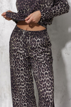 Леопардовые брюки в расцветке для стильных образов MG Wear 4138 леопард_с_блеском - фото 3