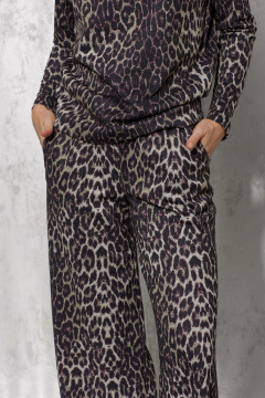 Леопардовые брюки в расцветке для стильных образов MG Wear 4138 леопард_с_блеском - фото 2