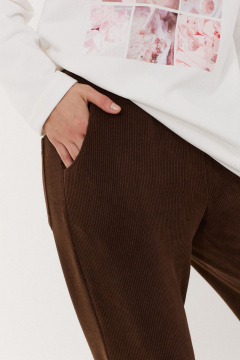 Джоггеры свободного силуэта из трикотажа с фигурными карманами MG Wear 4127 коричневый - фото 5