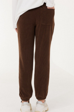 Джоггеры свободного силуэта из трикотажа с фигурными карманами MG Wear 4127 коричневый - фото 3
