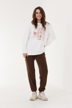 Джоггеры свободного силуэта из трикотажа с фигурными карманами MG Wear 4127 коричневый - фото 1