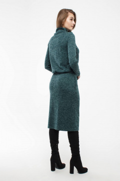 Платье-гольф из трикотажа с карманами и поясом Madech 205363 зеленый_бархат - фото 3