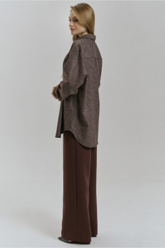 Блуза прямого силуэта с карманом и воротником-стойкой JRSy 2510 клетка_мультиколор - фото 5