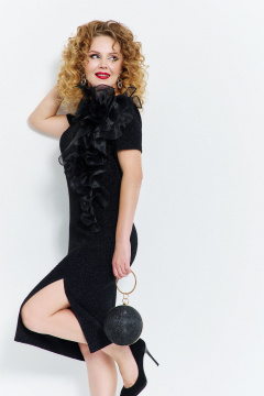 Платье из трикотажа с люрексом и разрезом спереди Euromoda 571 - фото 3