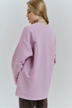 Демисезонный джемпер из трикотажа с карманом и довязом JRSy 2511 лаванда - фото 5
