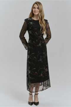 Демисезонное платье с пайетками и вышивкой JRSy 2513 - фото 1