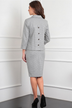 Комплект жакет и юбка полуприлегающего силуэта из текстиля LeNata 20091 клетка - фото 3