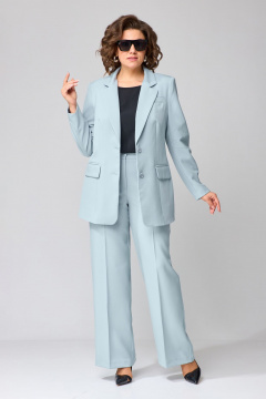 Деловой костюм жакет и брюки в прямом стиле из текстиля Орхидея 1495 - фото 5