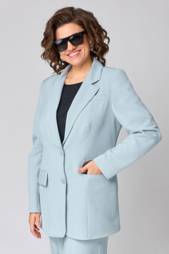 Деловой костюм жакет и брюки в прямом стиле из текстиля Орхидея 1495 - фото 4