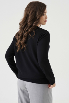 Джемпер из вискозной пряжи с классическим рукавом и резинкой Панда 206240w черный - фото 3