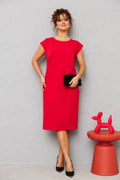 Нарядный комплект жакет и платье с пайетками и разрезом Mubliz 228 красный-серый - фото 5