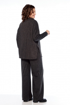 Брюки широкие с резинкой и комплект джемпер из трикотажа Диомант 2021 графит - фото 4