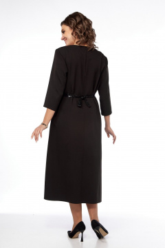 Платье расклешенное с отделочной вставкой и потайной молнией Диомант 2031 черный - фото 2