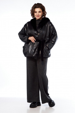 Куртка двухсторонняя из искусственного меха и плащёвки Диомант 2015 черный - фото 4