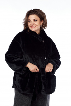 Куртка двухсторонняя из искусственного меха и плащёвки Диомант 2015 черный - фото 1