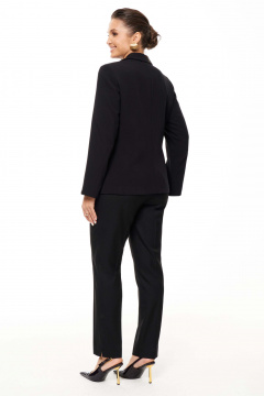 Жакет демисезонный классический из текстиля с шлицами Панда 137830w черный - фото 4