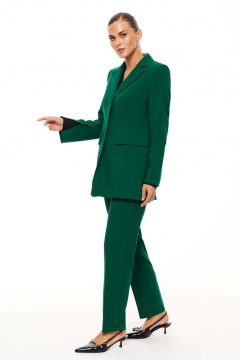 Жакет однобортный из поливискозной ткани с карманами Панда 187530w изумрудный - фото 2