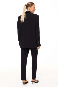 Женские прямые брюки из смесовой ткани с прорезными карманами Панда 192263w черный - фото 2