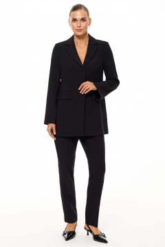 Женские прямые брюки из смесовой ткани с прорезными карманами Панда 192263w черный - фото 3