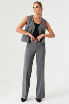 Жилет из костюмной ткани с V-образным вырезом Панда 194237 серый - фото 3