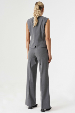 Жилет из костюмной ткани с V-образным вырезом Панда 194237 серый - фото 5