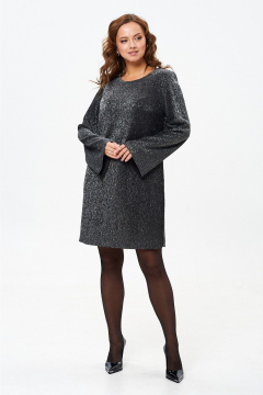 Платье из бархата с кокеткой и рукавами из сетки нарядное Liona Style 918 - фото 1