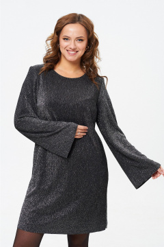 Платье из бархата с кокеткой и рукавами из сетки нарядное Liona Style 918 - фото 3