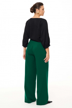 Брюки женские из текстиля классические на каждый день Панда 13260z изумрудный - фото 4