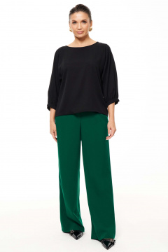 Брюки женские из текстиля классические на каждый день Панда 13260z изумрудный - фото 5