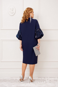 Платье Барби с печатью Жар птица и рукавом фонарик, синий AGATTI 5644 синий - фото 2