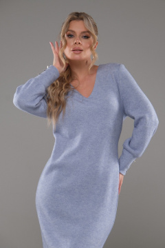 Демисезонное платье трикотажное ниже колена для повседневной носки Galean Style 913.1 голубой - фото 5