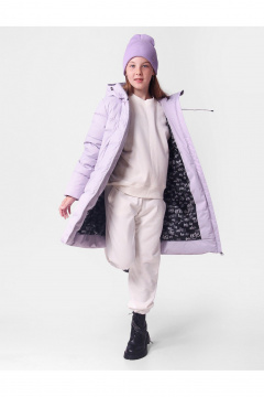 Пальто для девочки утепленное с меховой подстежкой АРТУС 24С43-Р57 бледная_лаванда - фото 2