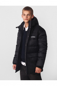 Пальто для девочки утепленное с меховой опушкой АРТУС 24С39-Р57 черный - фото 2