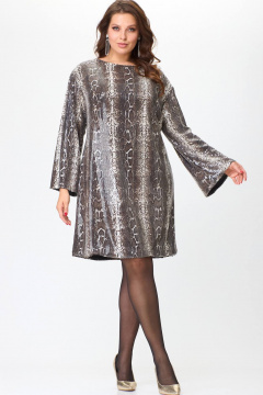 Платье из пайеток и трикотажа для вечерних мероприятий SOVA 11263 беж - фото 2