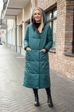 Женское зимнее двубортное пальто с капюшоном, прямое Azzara 3118Т - фото 5