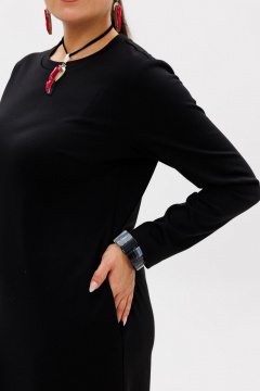 Стильное трикотажное платье с боковой шлицей и карманами, на каждый день Anelli 1498 ночная_зебра - фото 5