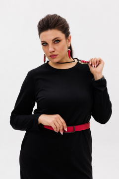 Стильное трикотажное платье с боковой шлицей и карманами, на каждый день Anelli 1498 ночная_зебра - фото 3