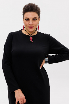 Стильное трикотажное платье с боковой шлицей и карманами, на каждый день Anelli 1498 ночная_зебра - фото 2