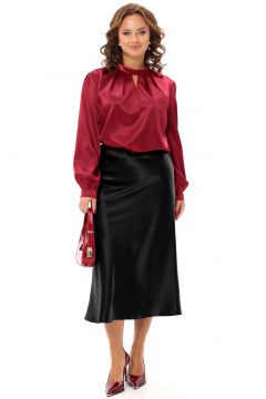 Черная юбка-трапеция из текстиля с высокой талией, длина 86 см Angelina & Сo 1183 - фото 1