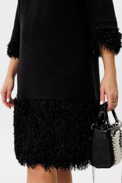 Свободное платье А-силуэта из трикотажа с перьевым декором INVITE 4085 - фото 4