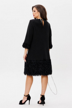 Свободное платье А-силуэта из трикотажа с перьевым декором INVITE 4085 - фото 3