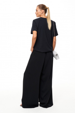 Платье с пайетками и V-образным вырезом на трикотажной подкладке Панда 206640w черный - фото 3