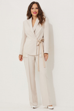 Элегантный комплект из жакета и брюк из мерцающей ткани Магия моды 2522 светлый_беж - фото 4