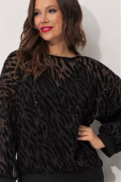 Нарядный комплект блуза, юбка и топ из текстиля Магия моды 2344 черный - фото 5