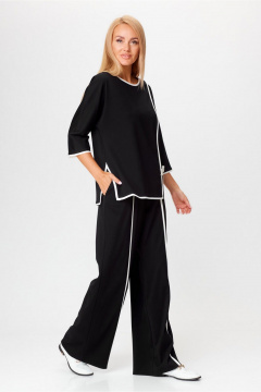 Блуза и брюки палаццо из трикотажа на каждый день Gamma Gracia 772 черный - фото 2