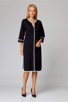 Платье из трикотажа с овальной горловиной и рукавом 3/4 Gamma Gracia 784 черный - фото 1