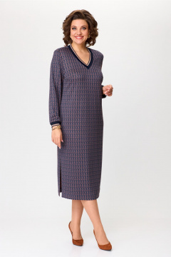Платье прямое демисезонное из трикотажа с ремнем Bonna Image 955/1 синий - фото 5