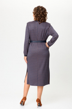 Платье прямое демисезонное из трикотажа с ремнем Bonna Image 955/1 синий - фото 2